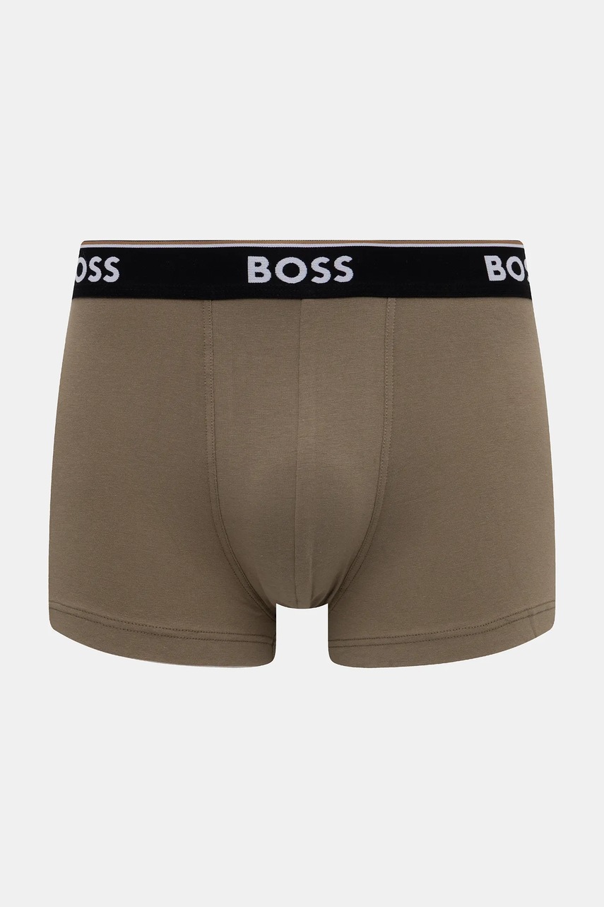 BOSS boxerky pánske bavlnené s elastanom Trunk 3P Power Desig 3-pak