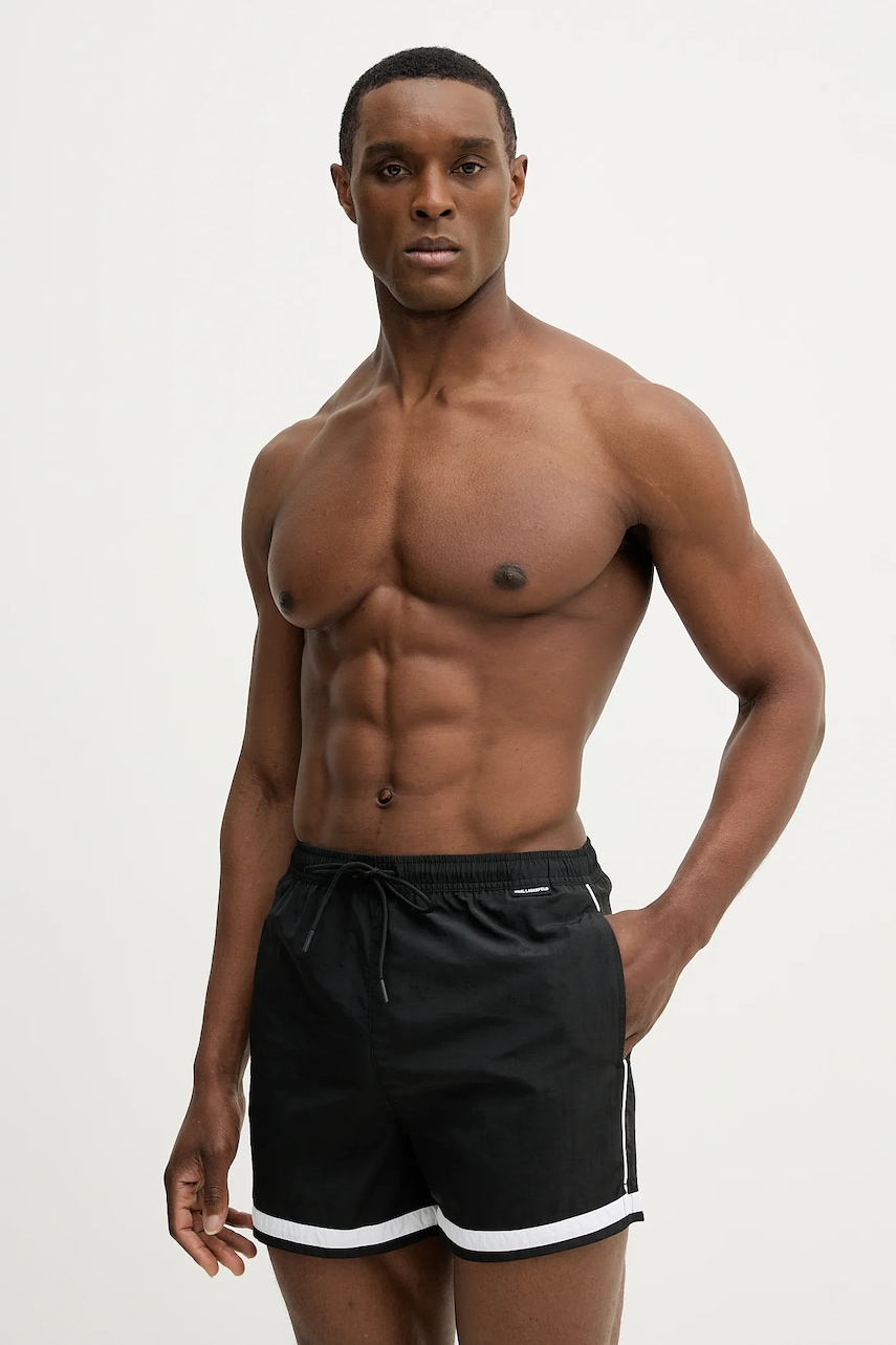 Karl Lagerfeld pantaloni scurți de baie CONTRAST culoarea negru, B1M46006