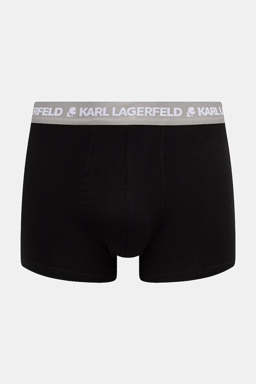 Karl Lagerfeld priliehavé boxerky pánske bavlnené s elastanom LOGO TRUNK 5-pak