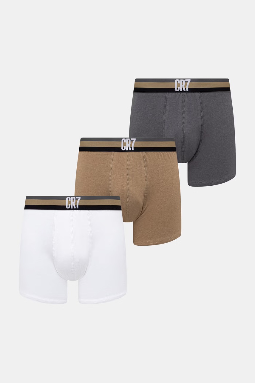 Levně CR7 Cristiano Ronaldo přiléhavé boxerky pánské bavlněné s elastanem 3-pack