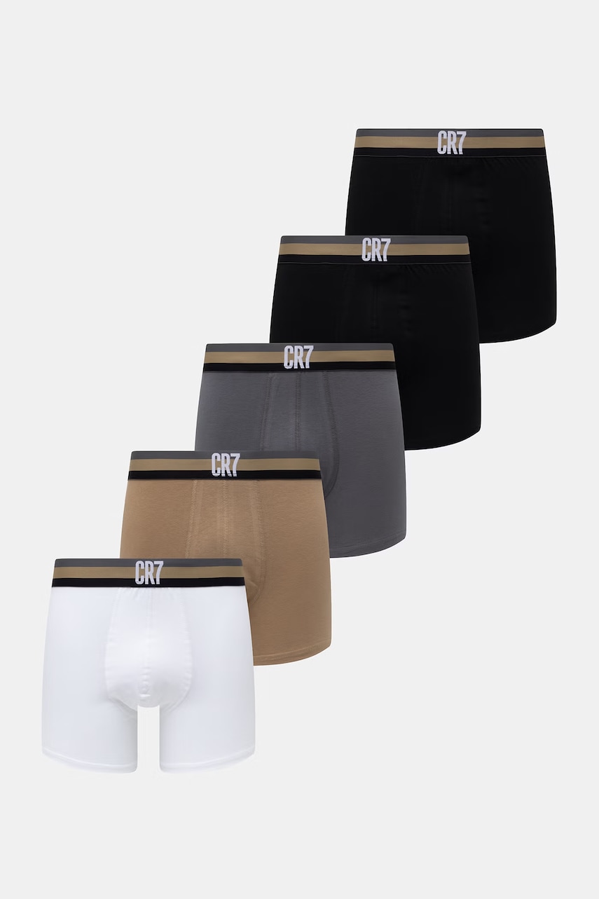 Levně CR7 Cristiano Ronaldo přiléhavé boxerky pánské bavlněné s elastanem 5-pack