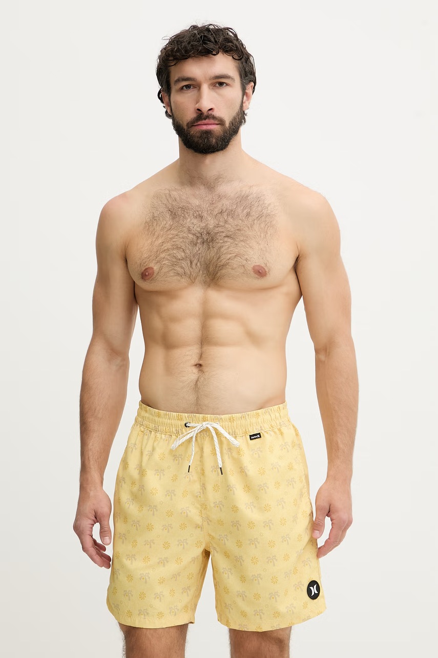 Hurley σορτς μαγιό ανδρικά VOLLEY ICON MBEU00017 κίτρινο S,M,L