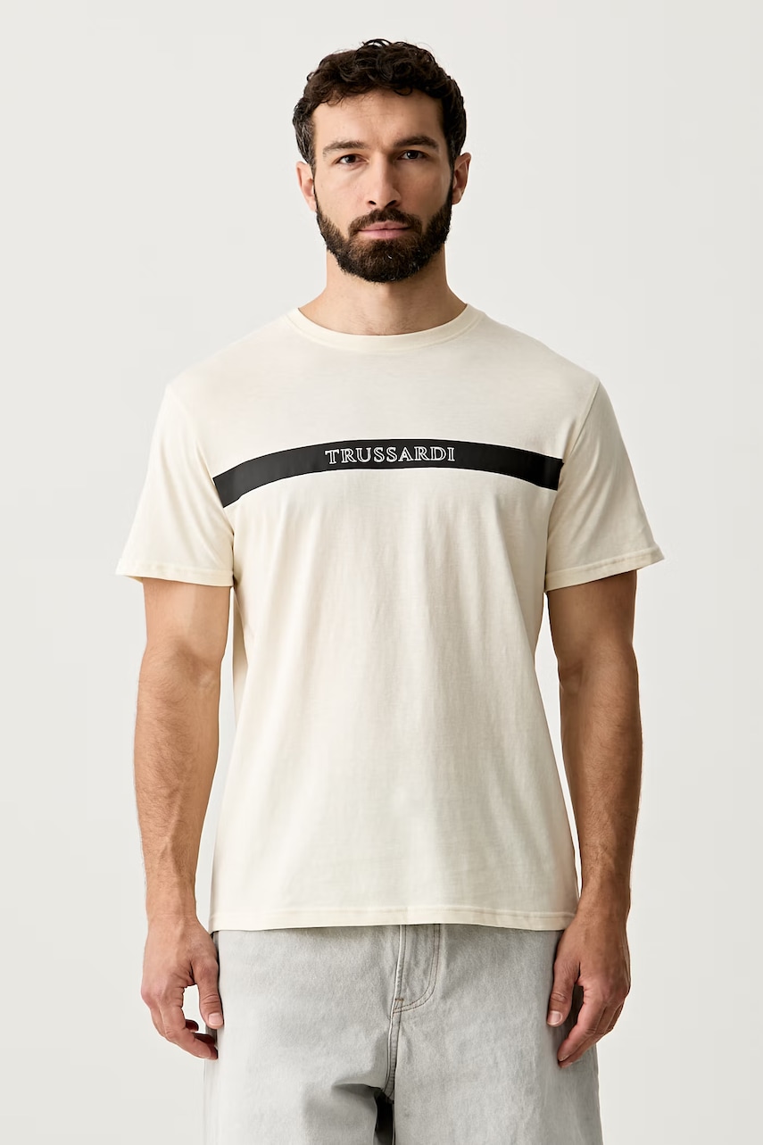 Trussardi T-shirt męski bawełniany