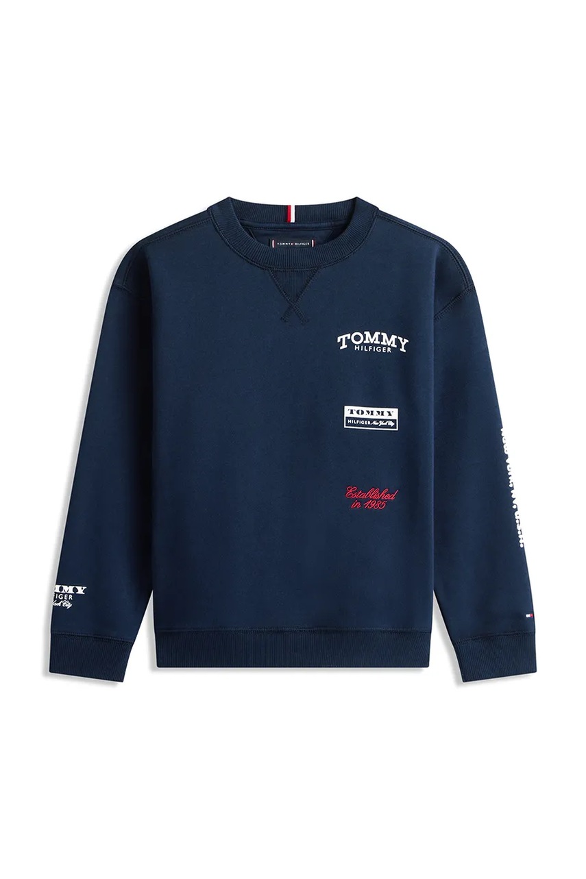 Детская кофта Tommy Hilfiger цвет синий с принтом KB0KB10031