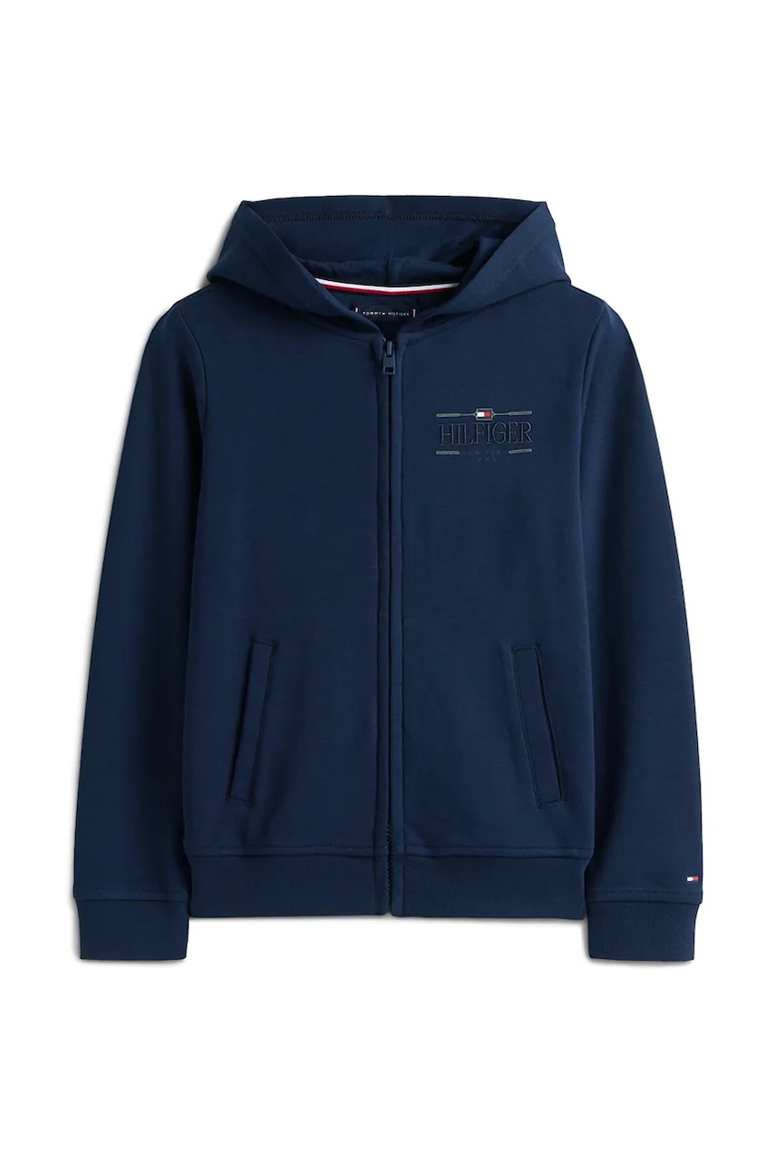 Детская кофта Tommy Hilfiger цвет синий с капюшоном однотонная KB0KB10362 в Хмельницком Детская кофта Tommy Hilfiger цвет синий с капюшоном однотонная KB0KB10362 в Хмельницком