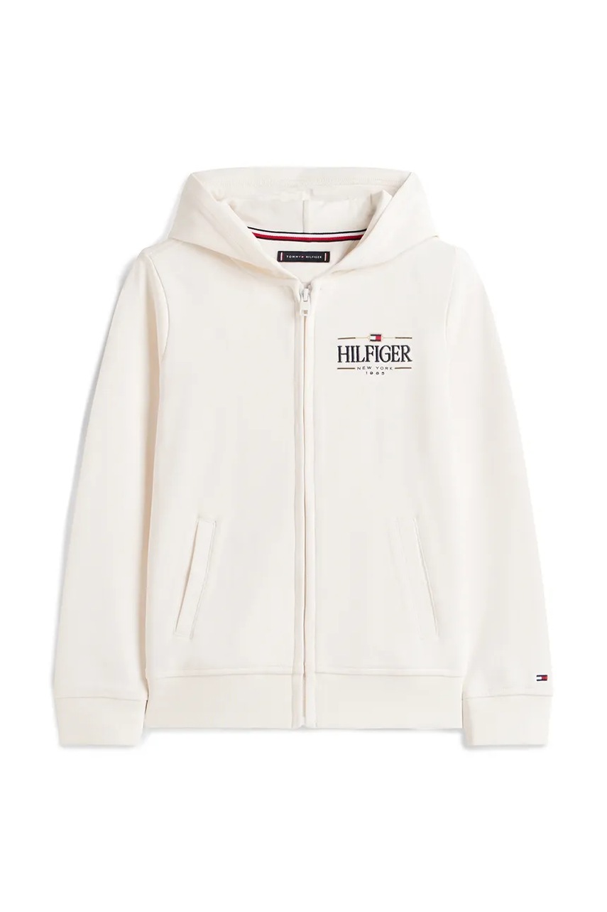 Детская кофта Tommy Hilfiger цвет белый с капюшоном KB0KB10362