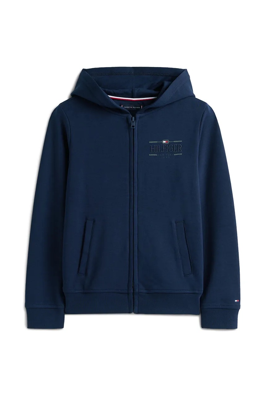 Детская кофта Tommy Hilfiger цвет синий с капюшоном KB0KB10362