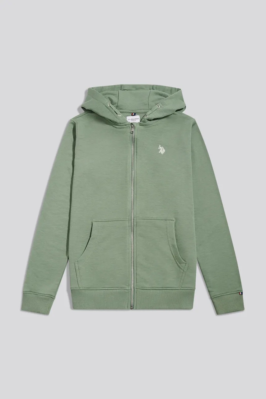Levně U.S. Polo Assn. rozepínací mikina s kapucí dětská s bavlnou
