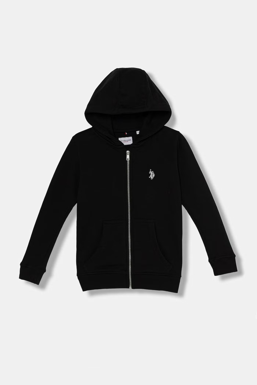 Levně U.S. Polo Assn. rozepínací mikina s kapucí dětská s bavlnou