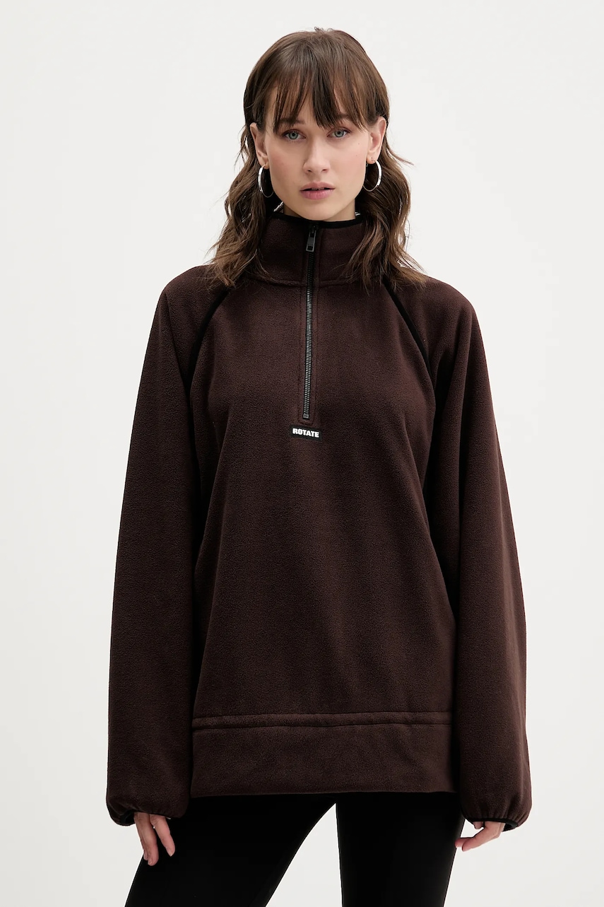 Rotate hanorac fleece culoarea maro, uni, 1153681667 Rotate hanorac fleece culoarea maro, uni, 1153681667