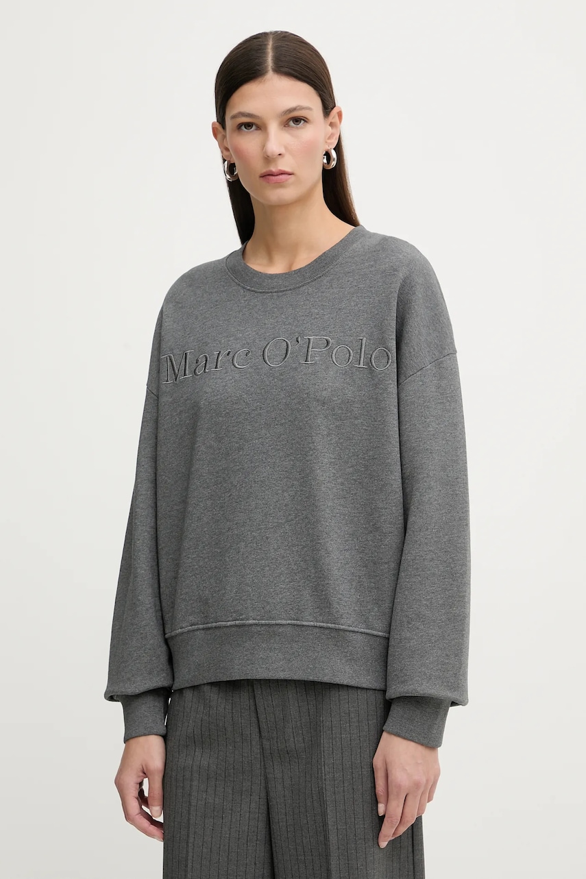 Marc O'Polo hanorac de bumbac culoarea gri, uni, 600407354175