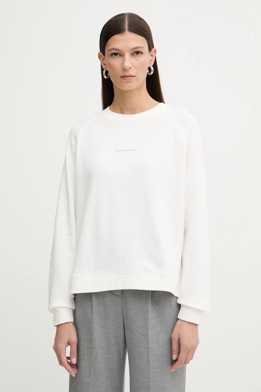 Marc O'Polo hanorac de bumbac culoarea alb, uni, 5000009291