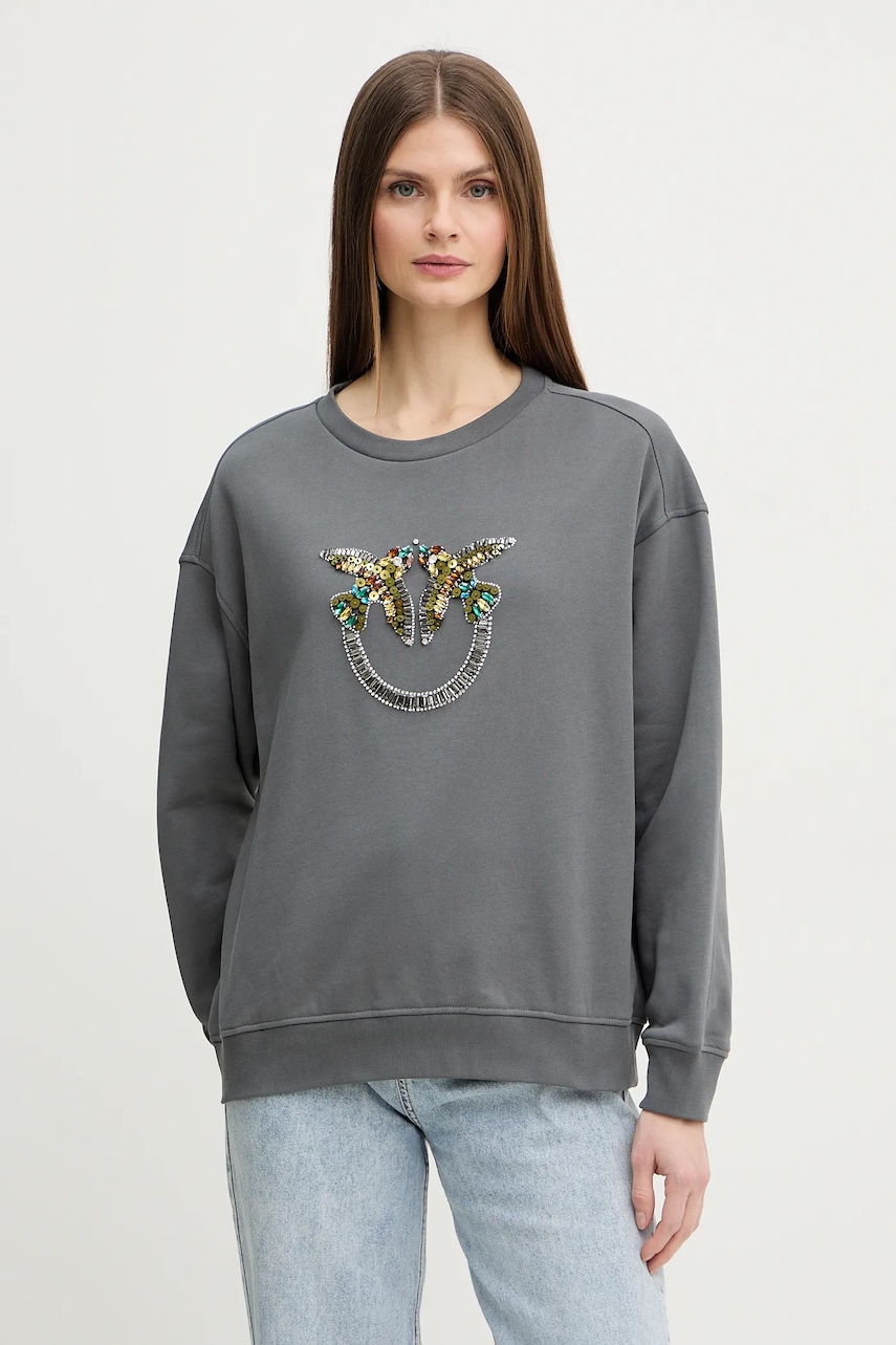 Γυναικεία φούτερ χωρίς φερμουάρ pinko σε γκρι