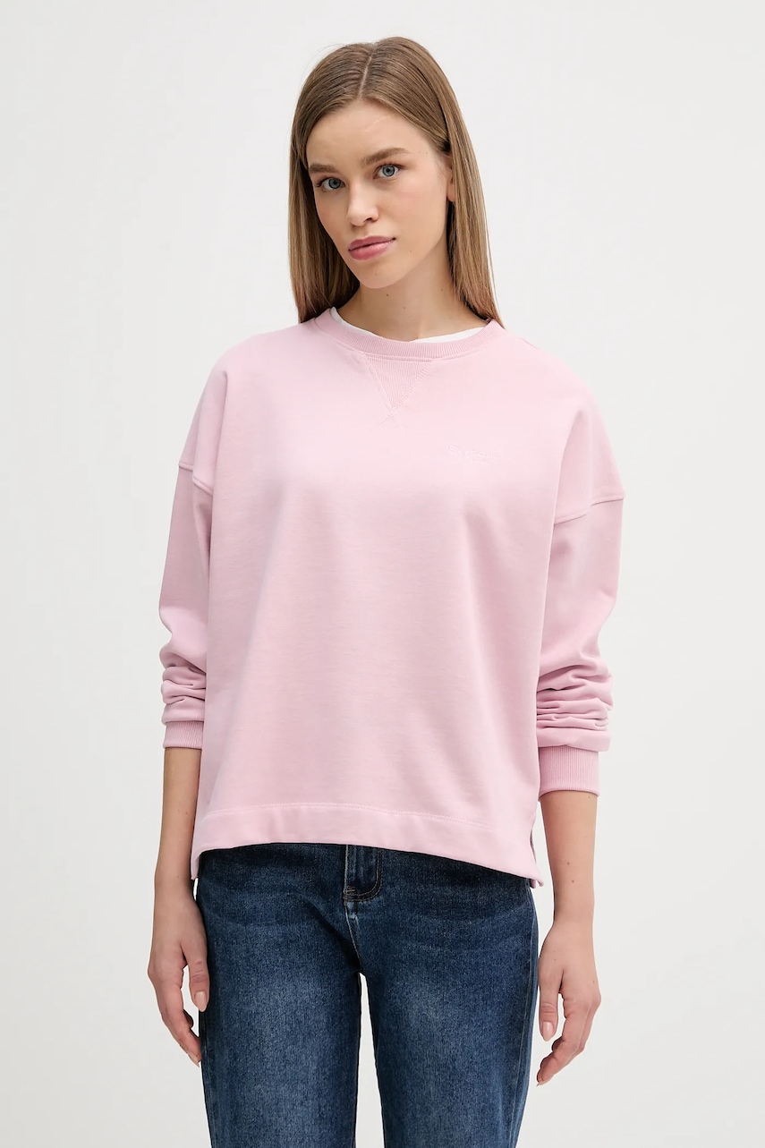 Barbour hanorac de bumbac Rosie culoarea roz, cu imprimeu, LOL0666