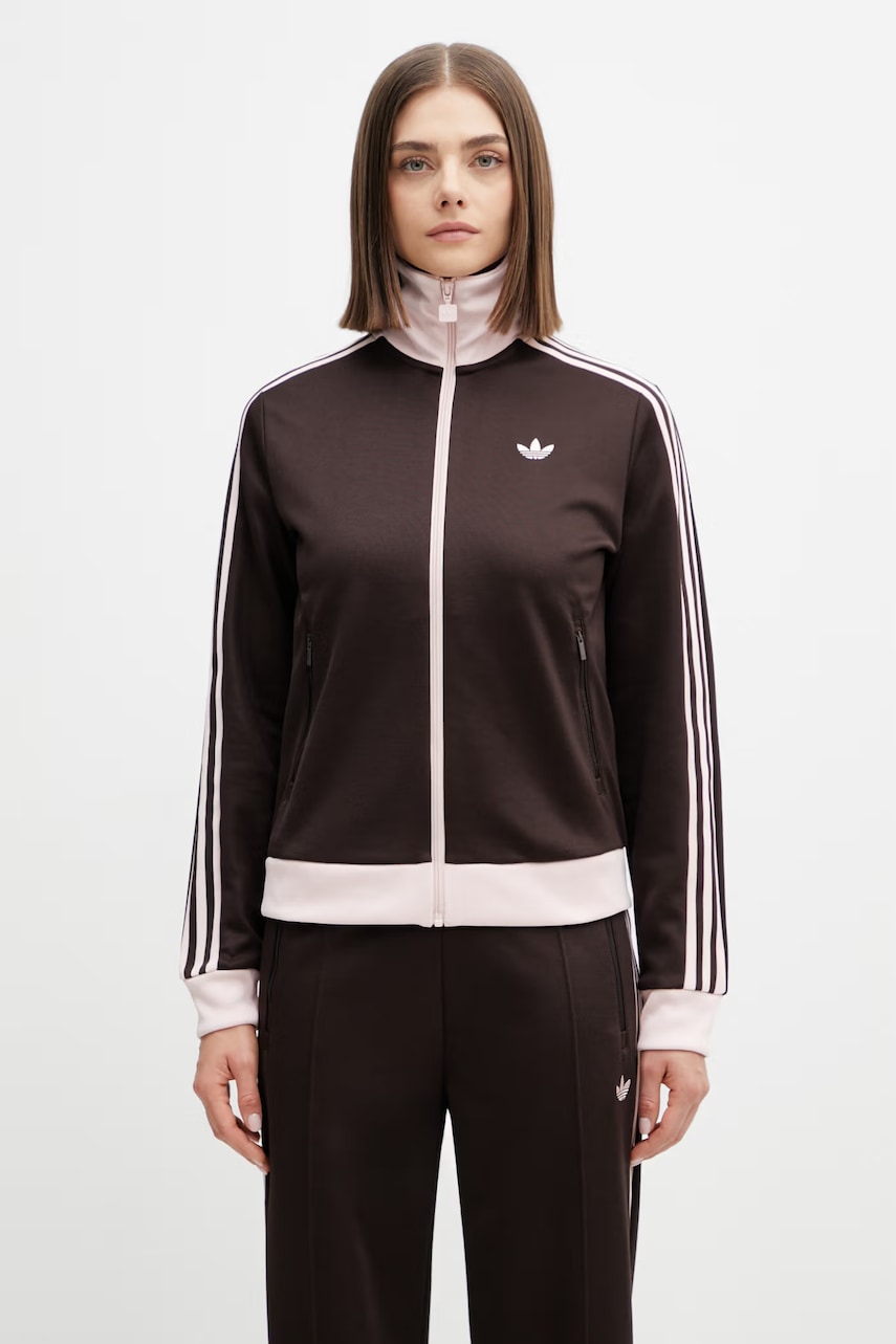 adidas Originals dukserica na zakopčavanje ženska smeđa KD3742