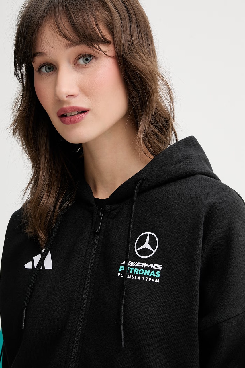 adidas mikina s kapucí dámská s bavlnou x Mercedes (obrázek 4)