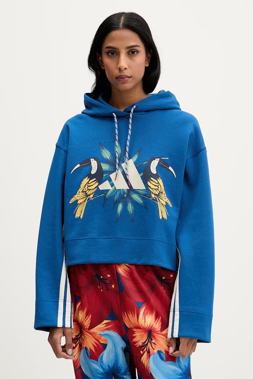 Γυναικεία φούτερ χωρίς φερμουάρ adidas σε μπλε