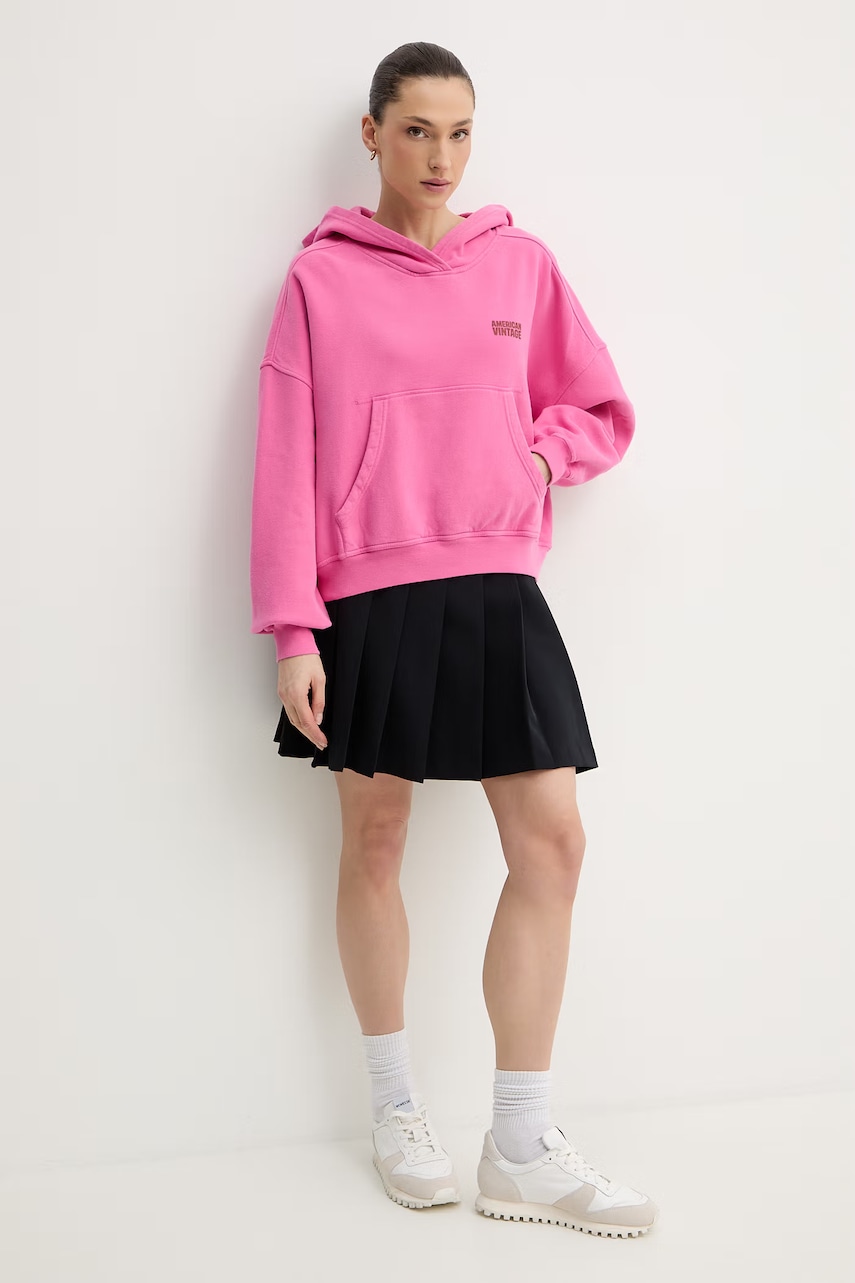 American Vintage mikina s kapucí dámská bavlněná