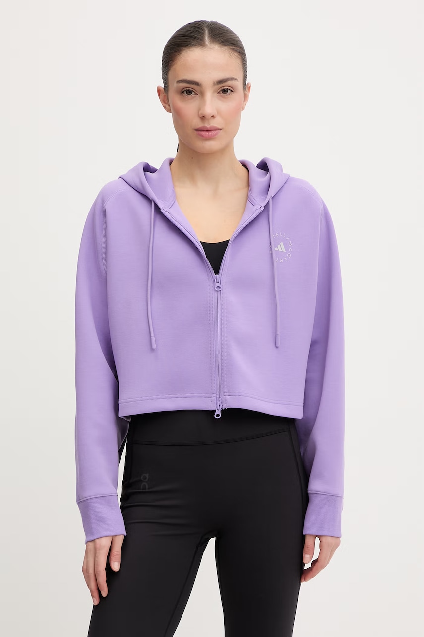 adidas by Stella McCartney bluză sport pentru femei, cu amestec de bumbac