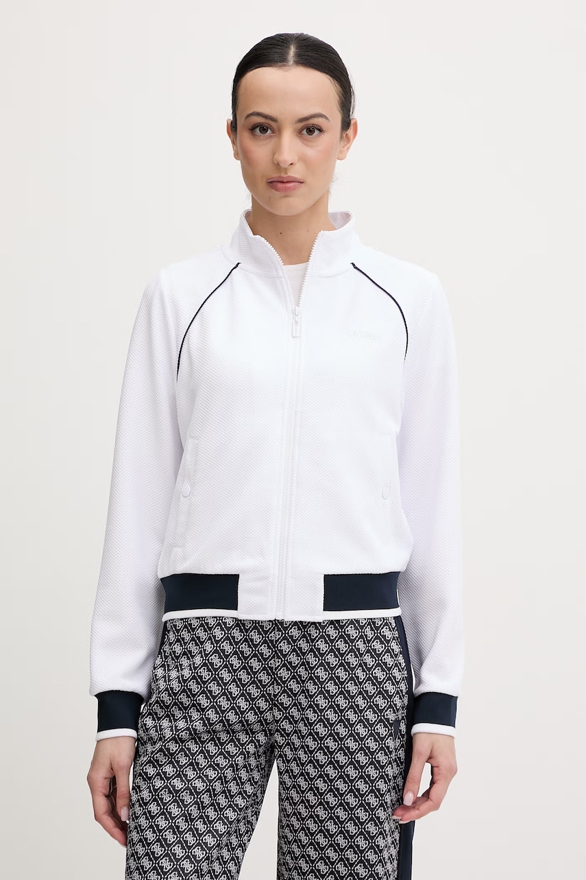 Γυναικεία φούτερ με φερμουάρ guess σε λευκο