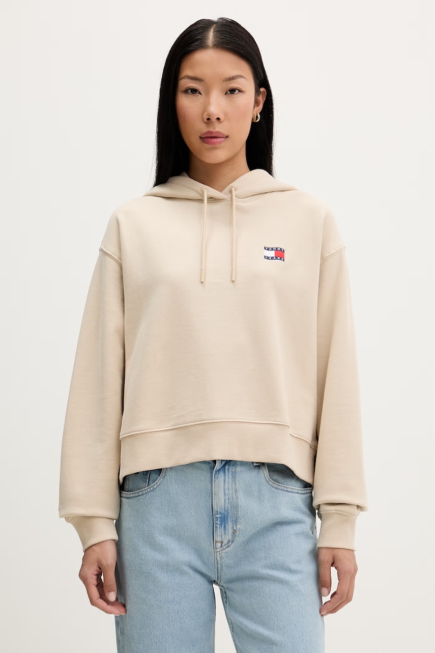 Tommy Jeans hanorac cu glugă pentru femei, din bumbac