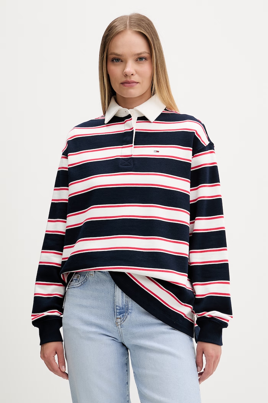 Levně Tommy Jeans tričko s dlouhým rukávem dámské bavlněné