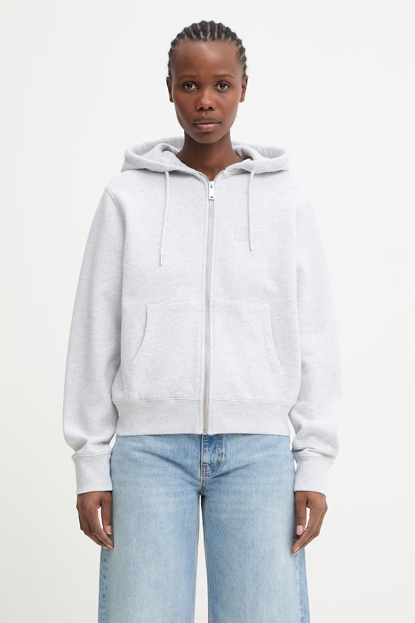 Anine Bing CASPER ZIP UP BING bluza rozpinana z kapturem bawełniana damska