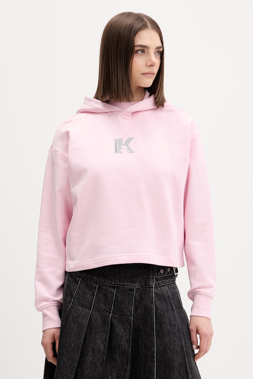 Karl Lagerfeld Jeans μπλούζα με κουκούλα γυναικεία βαμβακερή