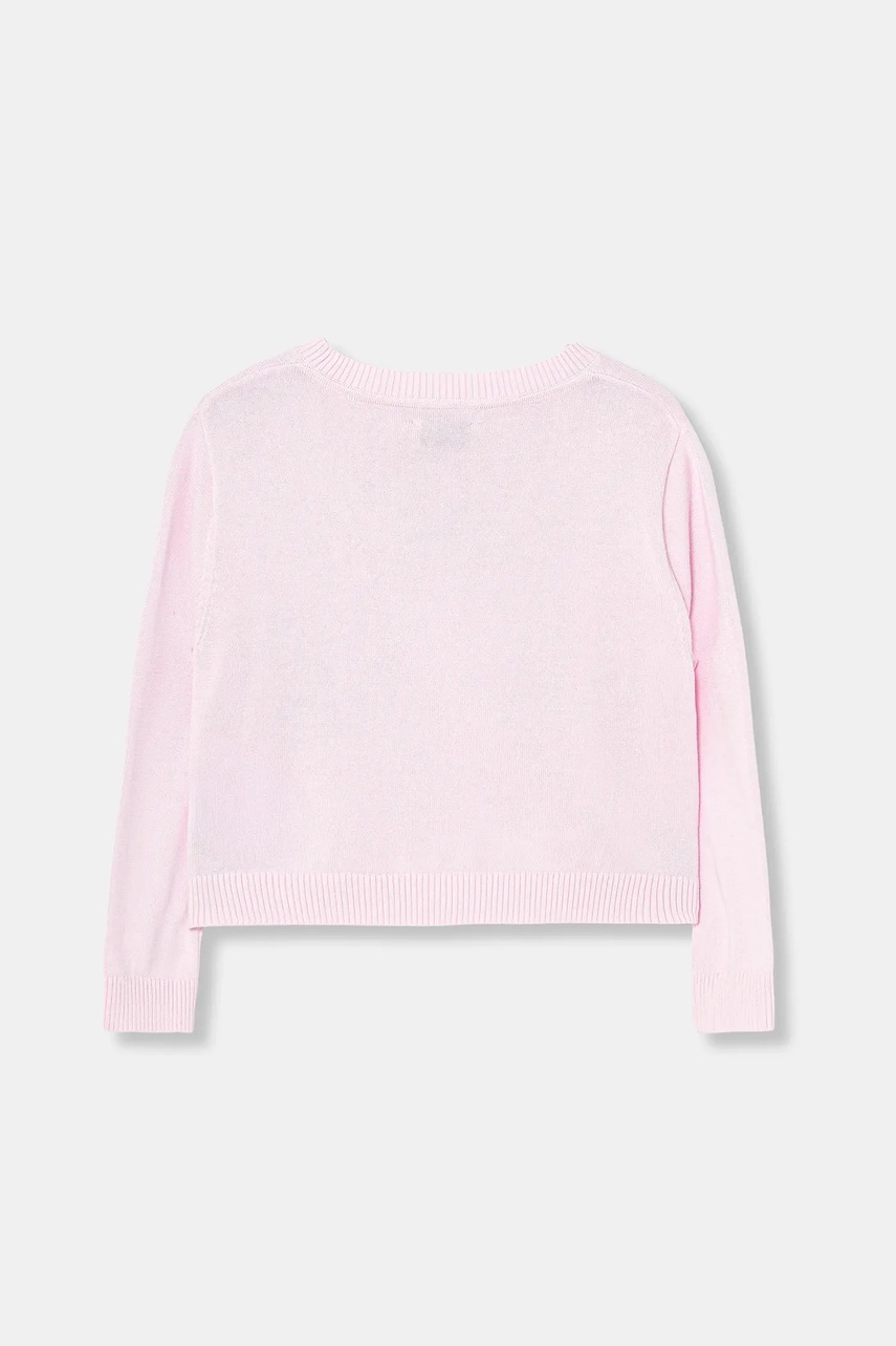 Детская хлопковая кофта Calvin Klein Jeans цвет розовый с аппликацией IG0IG03075