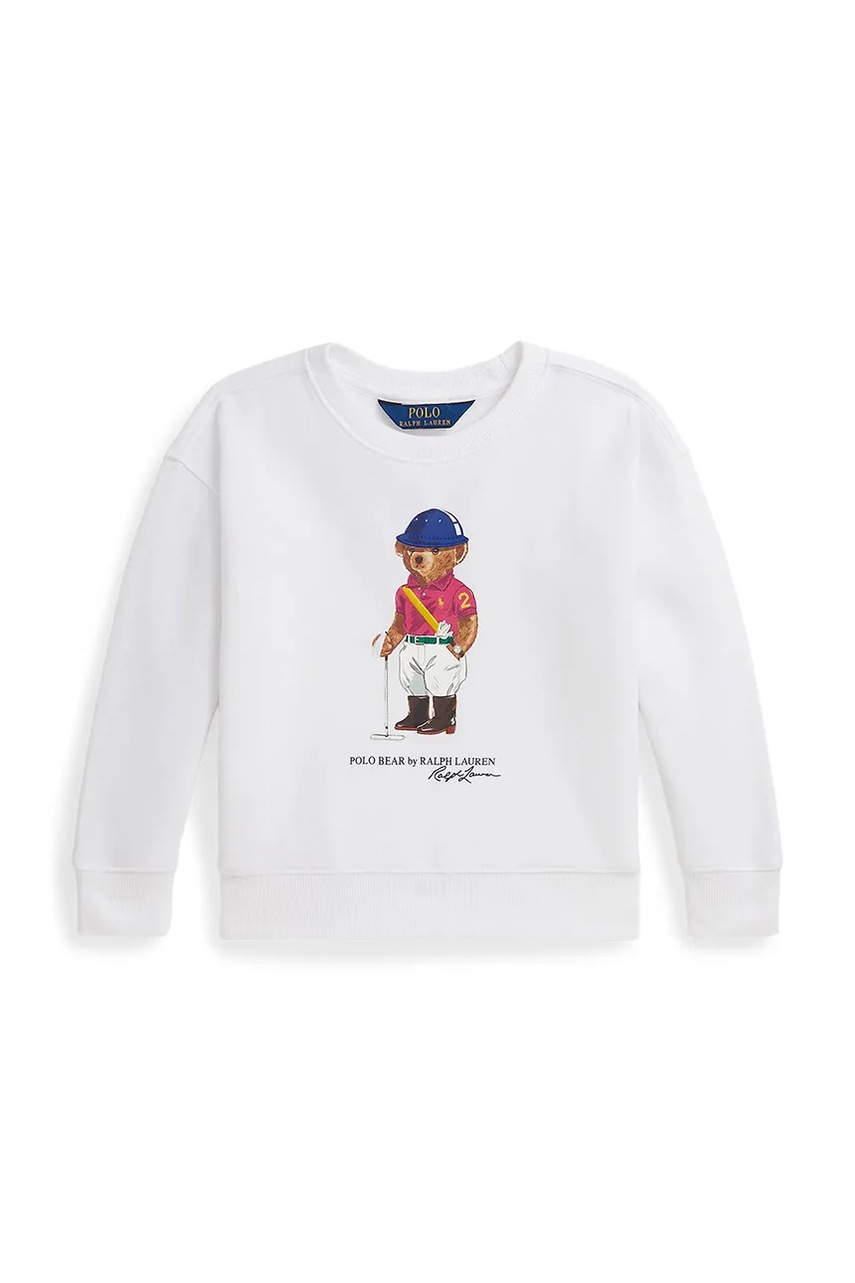 Levně Dětská mikina Polo Ralph Lauren bílá barva, s potiskem, 312A96116003
