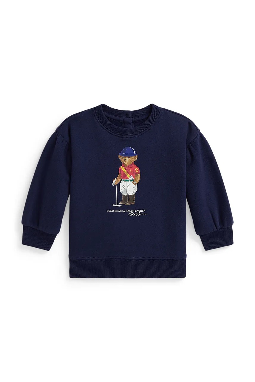Levně Kojenecká mikina Polo Ralph Lauren tmavomodrá barva, s potiskem, 310A96198001