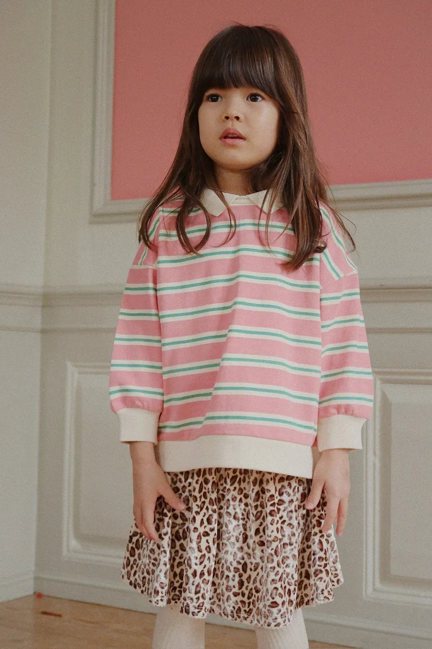 Konges Sløjd hanorac de bumbac pentru copii SPOTTY LS POLO GOTS culoarea roz, cu imprimeu, KS104433