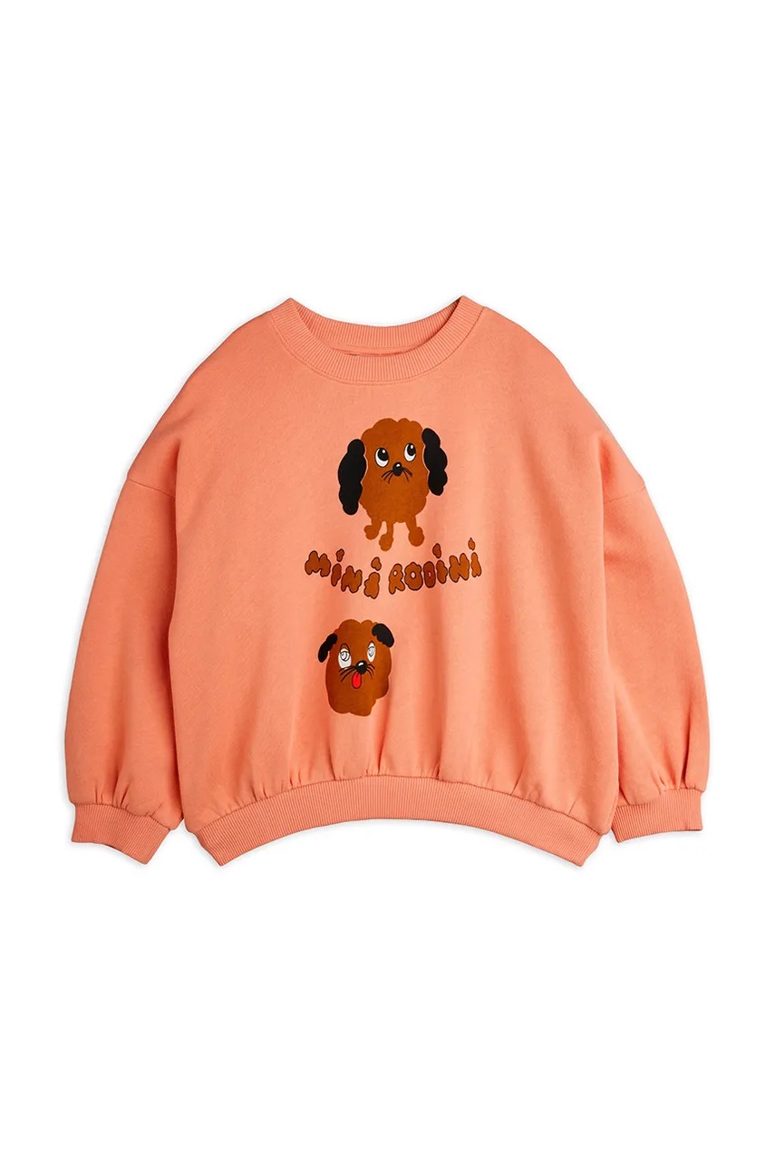Детская хлопковая кофта Mini Rodini Doggies цвет оранжевый с принтом 26120125