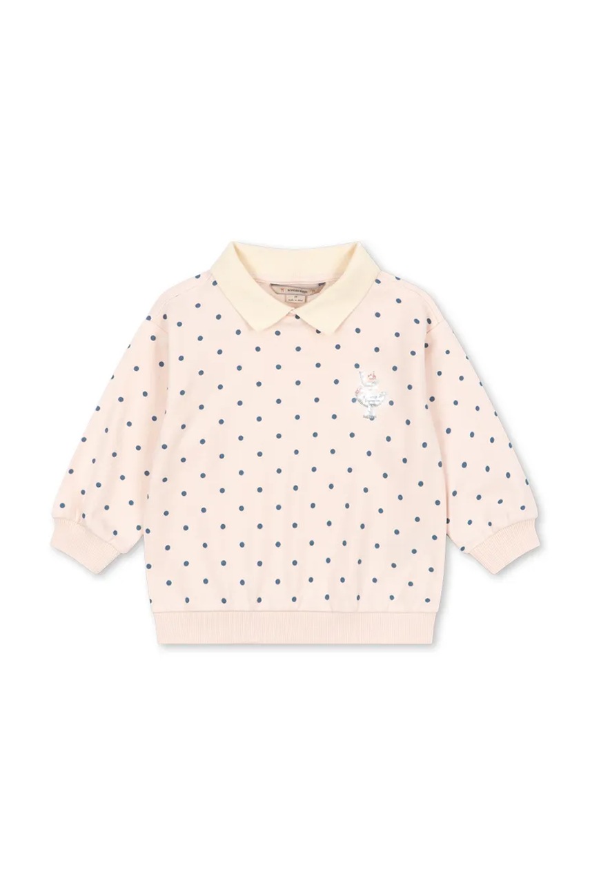 Детская хлопковая кофта Konges Sløjd SPOTTY LS POLO GOTS