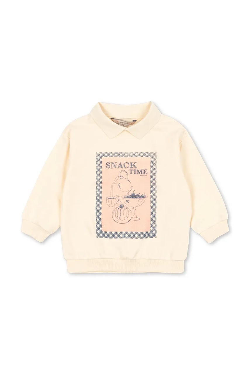 Детская хлопковая кофта Konges Sløjd SPOTTY LS POLO GOTS