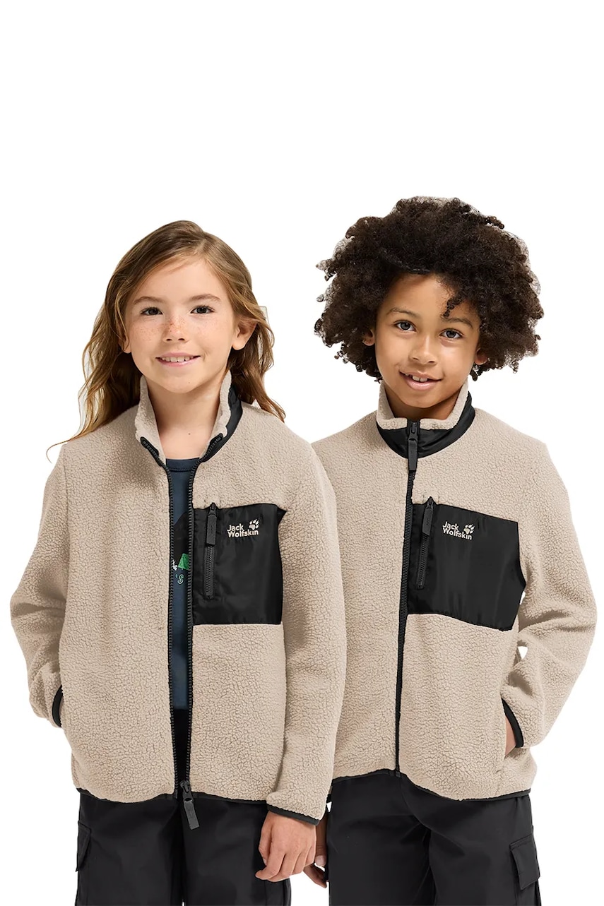 Jack Wolfskin μπλούζα με κουμπιά παιδική φλις LITE CURL FZ K