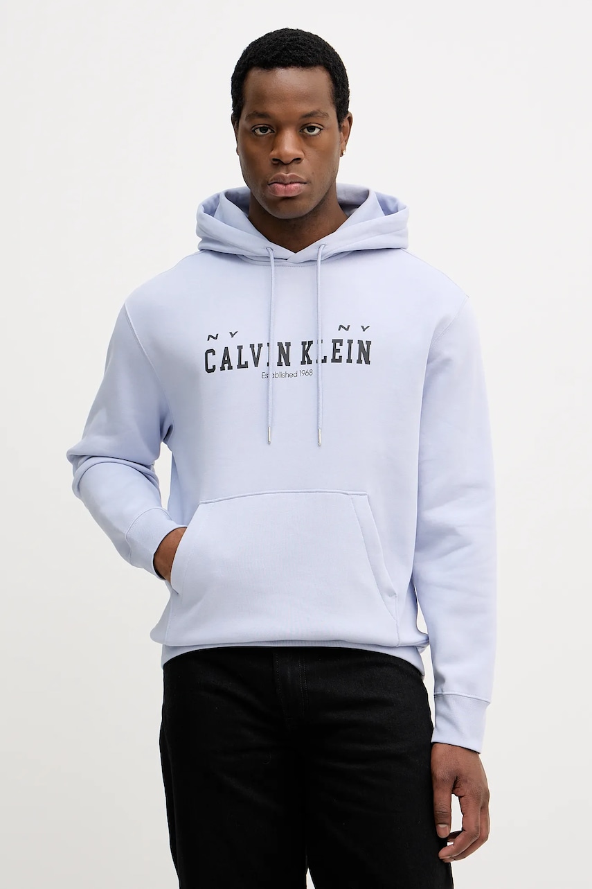 Ανδρικά φούτερ χωρίς φερμουάρ calvin klein jeans σε μπλε