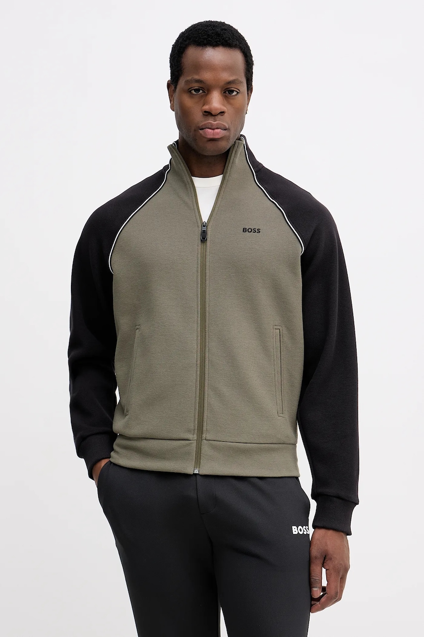 BOSS Green bluza culoarea verde, neted, 50553566