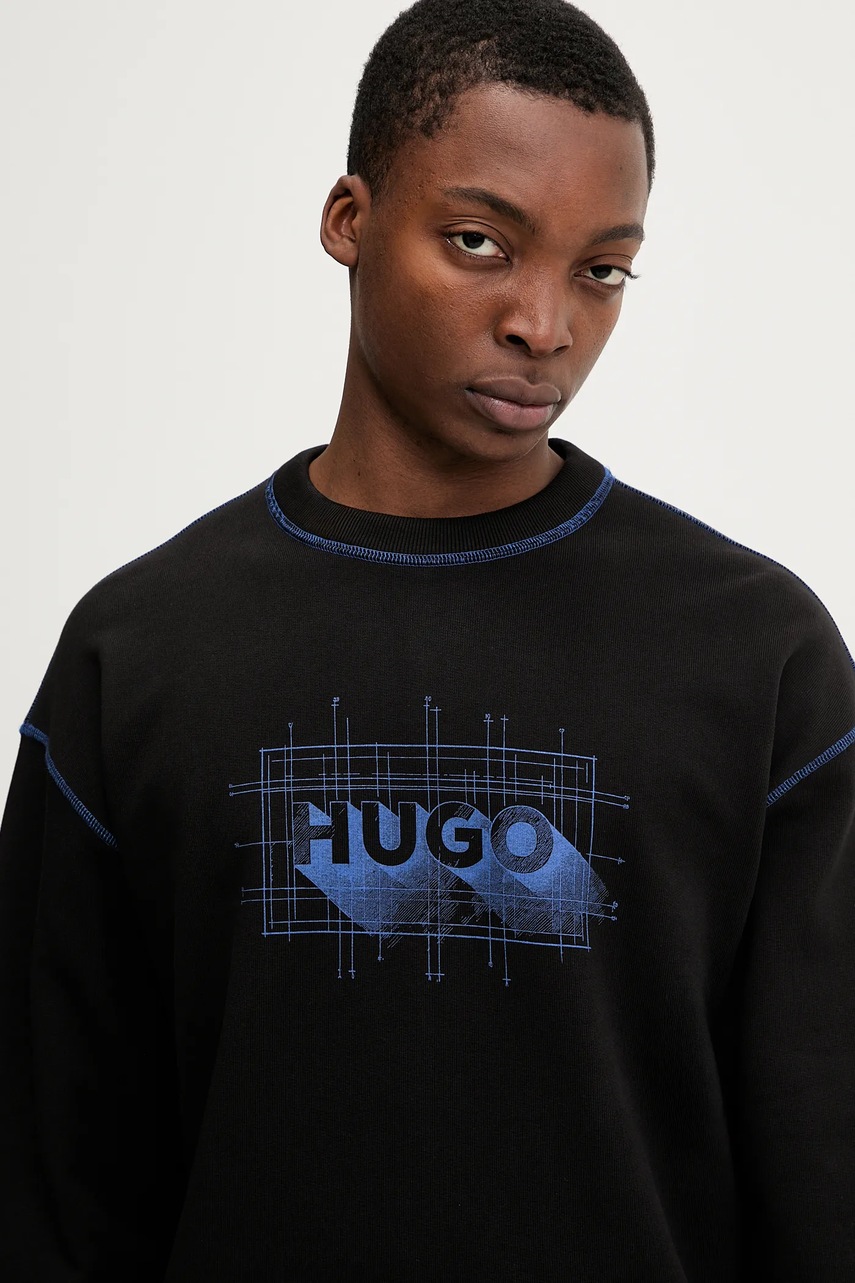 Bavlněná mikina Hugo Blue Nothalic (obrázek 4)