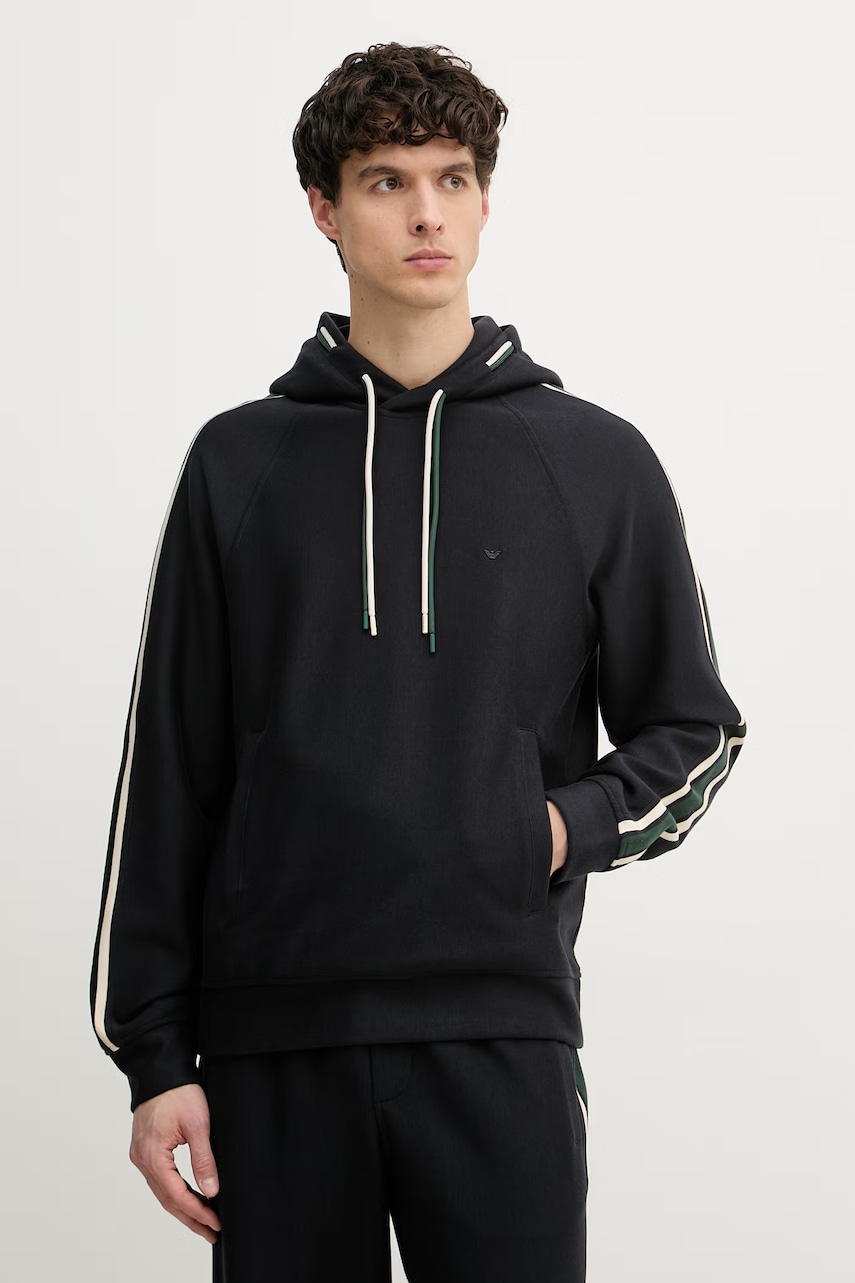 E-shop Emporio Armani mikina s kapucí pánská s bavlnou