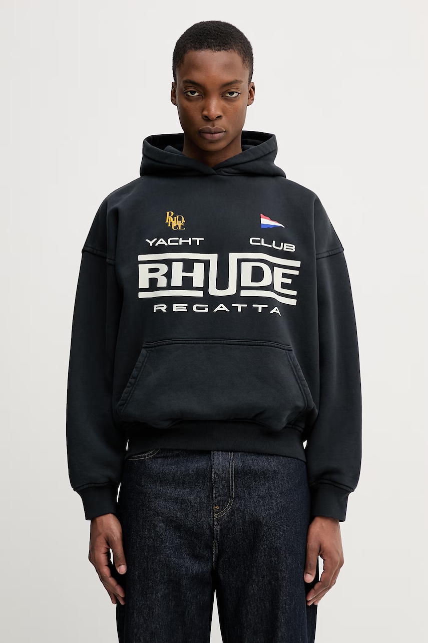RHUDE Regatta Club bluza z kapturem bawełniana męska