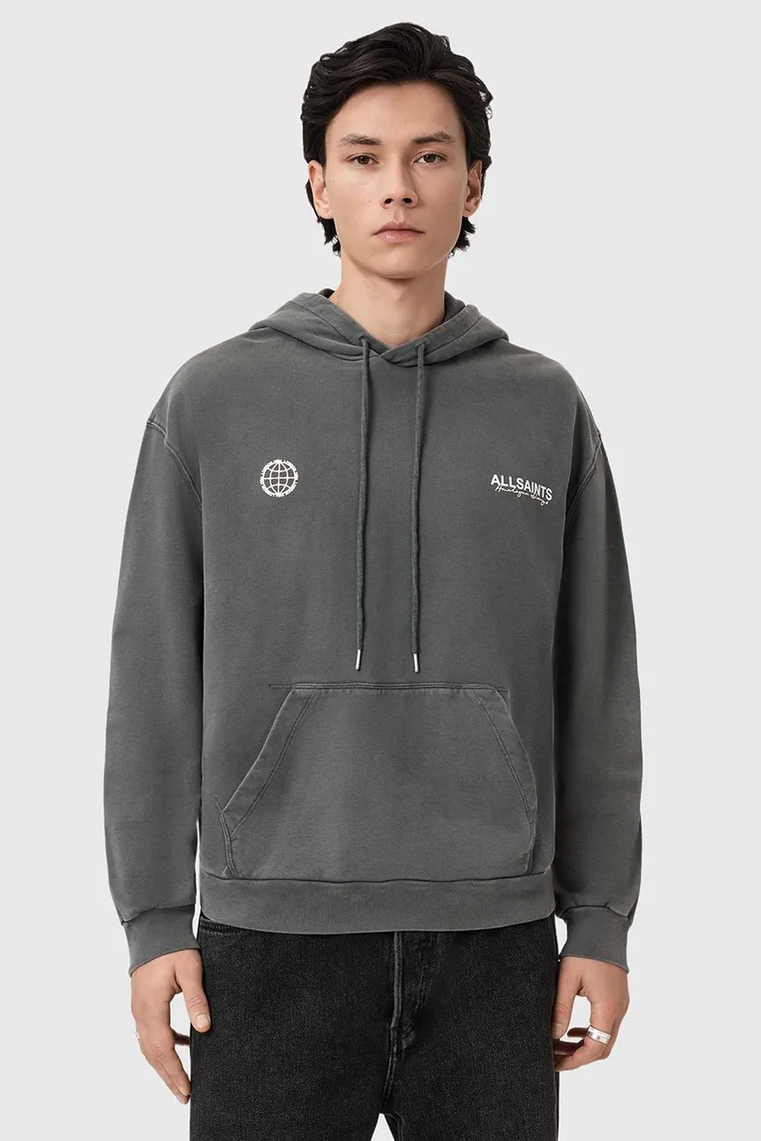 AllSaints μπλούζα με κουκούλα ανδρική βαμβακερή EMBLEM