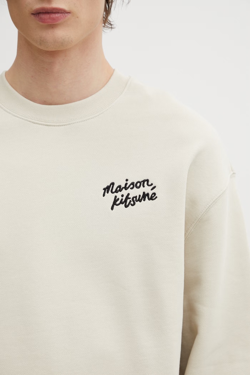 Maison Kitsuné Handwriting bluza bawełniana męska (zdjęcie 4)