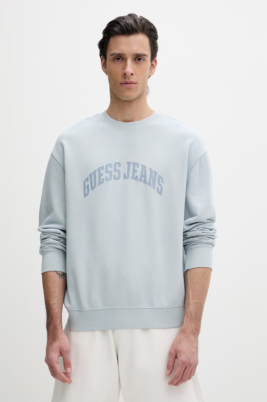Ανδρικά φούτερ χωρίς φερμουάρ guess jeans σε μπλε