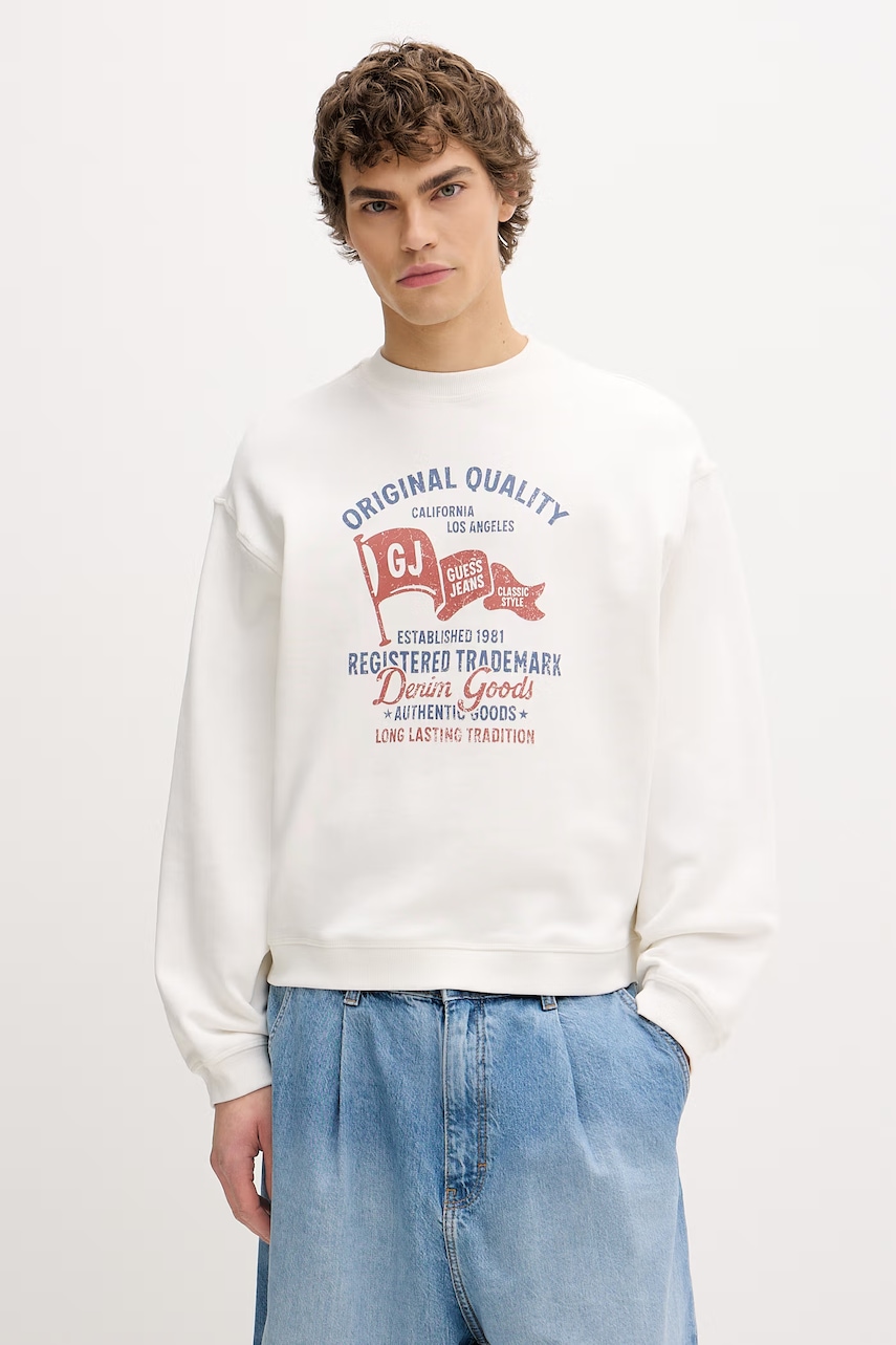 Ανδρικά φούτερ & hoodies guess jeans σε μπεζ