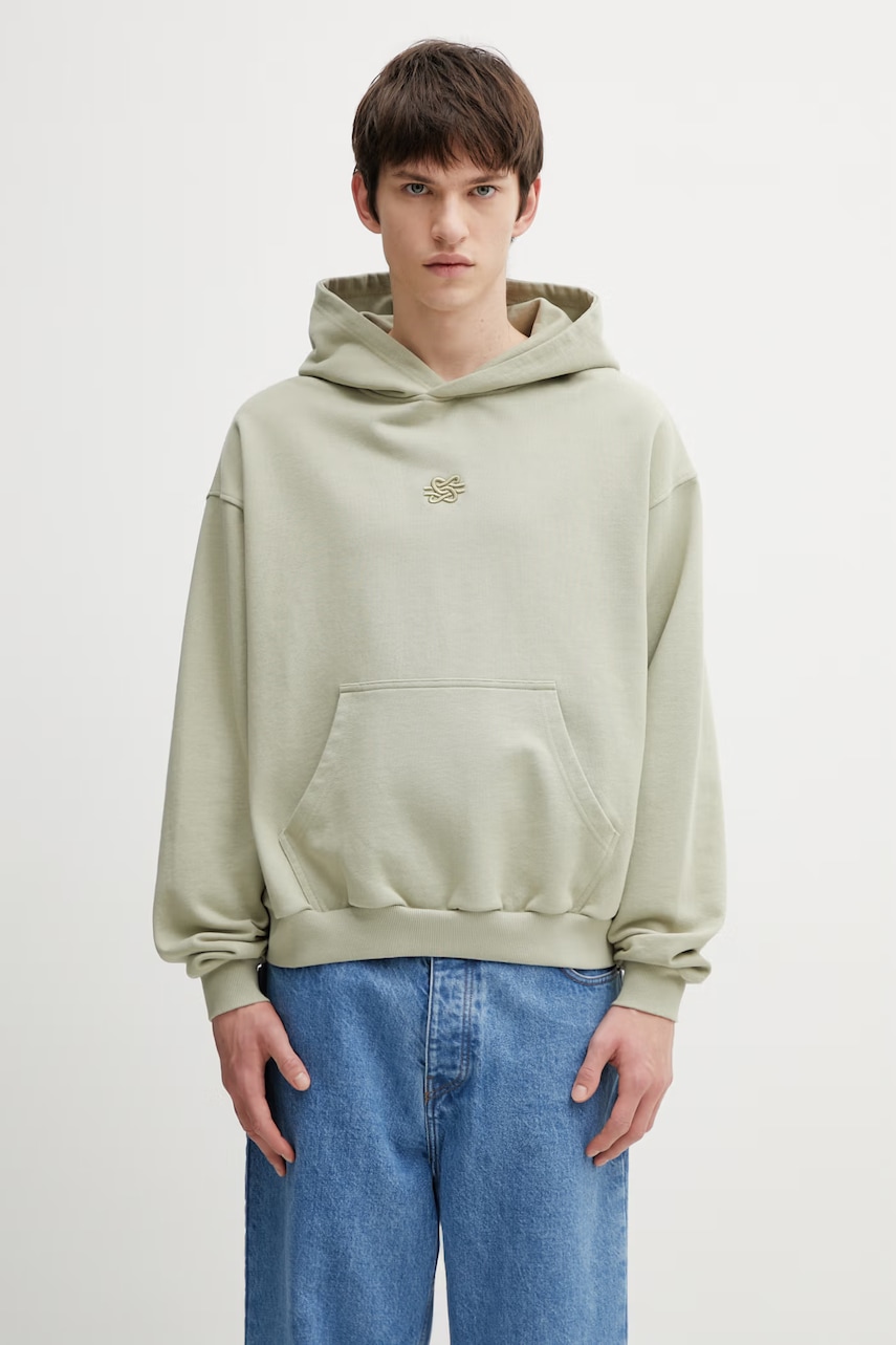 Filling Pieces hanorac cu glugă bărbătesc din bumbac Boxy Embroidered