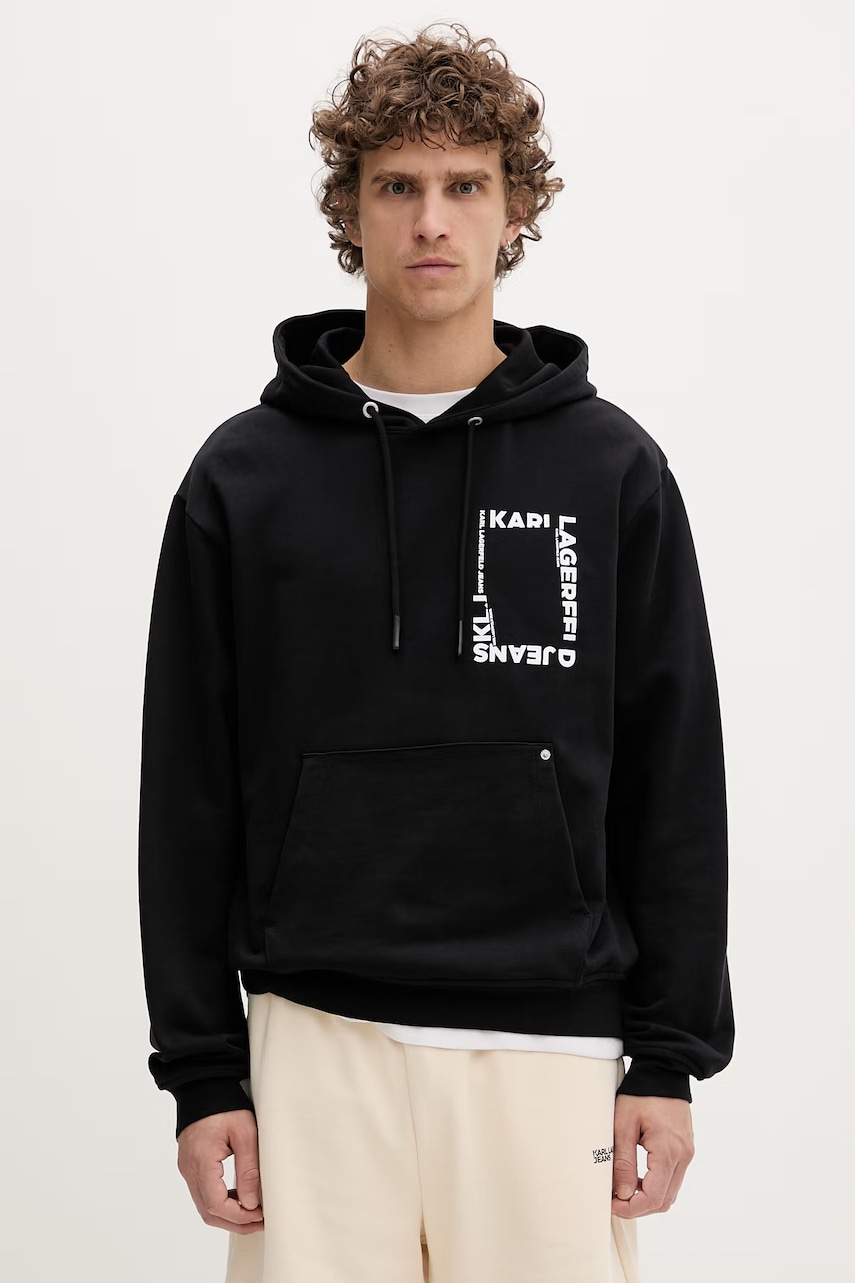 Karl Lagerfeld Jeans hanorac cu glugă pentru bărbați, din bumbac