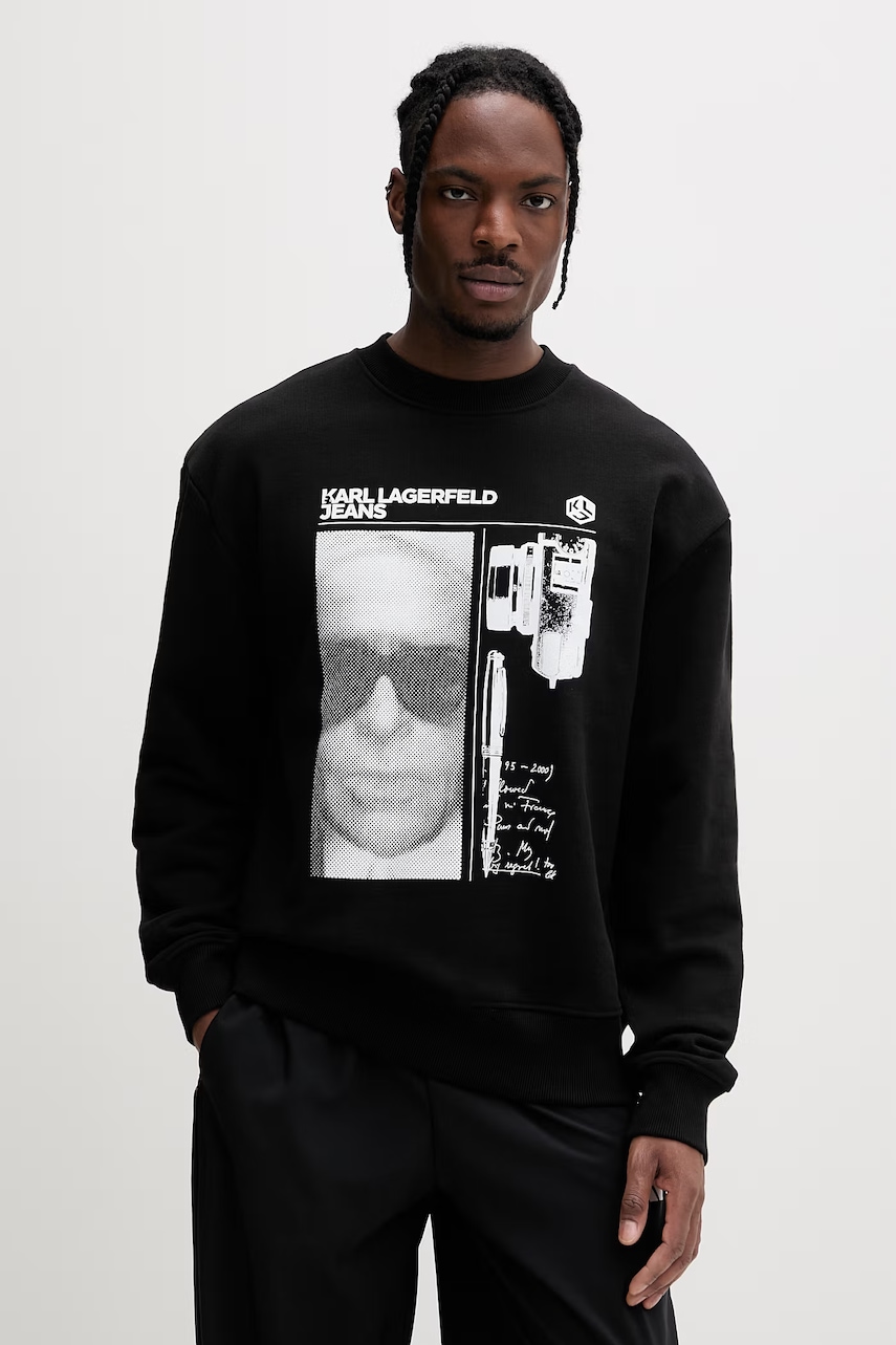 Karl Lagerfeld Jeans hanorac oversized pentru bărbați, din bumbac