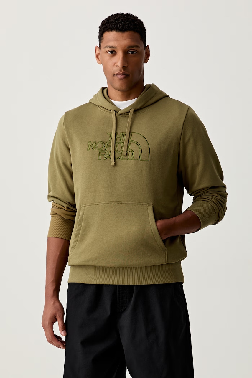 The North Face bluza z kapturem męska z bawełną Drew Peak Light