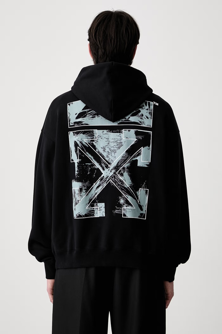 Off-White Rubbed Paint Arrows bluza z kapturem bawełniana męska